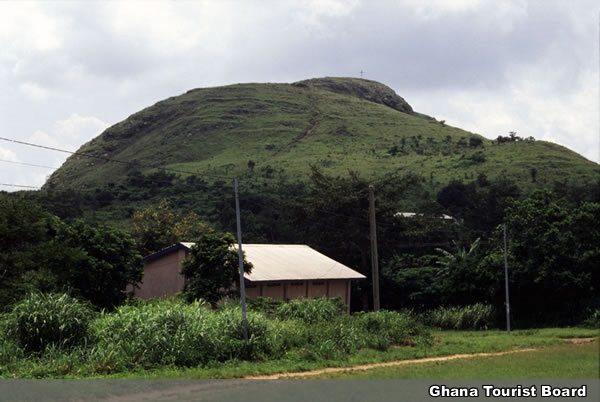 Mount Gemi rising above the green Amedzofe landscape
