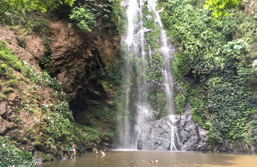 Amedzofe waterfall cascading into a natural pool
